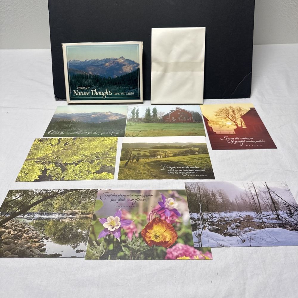 Current Greeting Cards Set Of 8 With Envelopes Box "Nature Thoughts" 1980 New